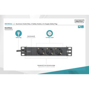Produktbild für Steckdosenleiste Digitus mit 2m Kabel