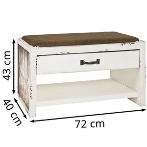 Produktbild für Schuhbank Haku-Möbel 17961, weiß, aus Holz