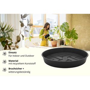 Produktbild für Blumentopf-Untersetzer Plastard Milano, anthrazit, Ø 37 cm