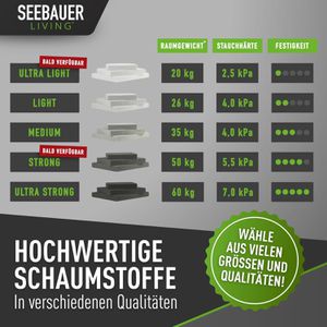 Produktbild für Schaumstoff Seebauer-Living Light RG 26/40, weich