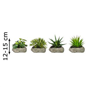 Produktbild für Kunstpflanze Creativ-green Sukkulenten-Mix