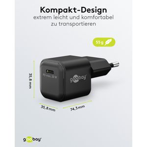 Produktbild für USB-Ladegerät Goobay Nano 79150, 20 Watt