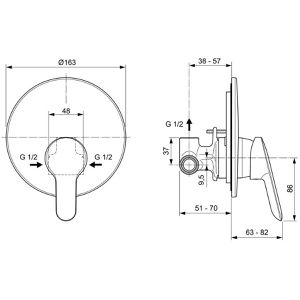 Produktbild für Duscharmatur Ideal-Standard Alpha, A7184AA, verchromt