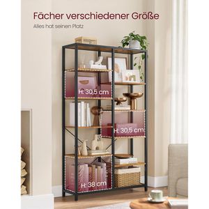 Produktbild für Bücherregal Vasagle LLS155B01, schwarz / vintage braun