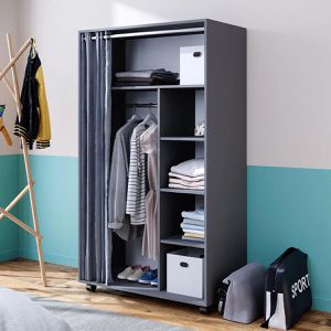 Produktbild für Kleiderschrank Vicco Doros, anthrazit