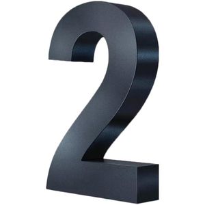 Hausnummer Metzler 3D, anthrazit aus Edelstahl