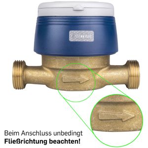 Produktbild für Wasserzähler SPEWA 100006, Messing, 2026 geeicht, 3/4 Zoll