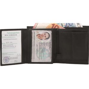 Produktbild für Portemonnaie FaVolmer WSH91, schwarz, aus Echt Leder