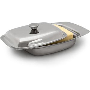 Produktbild für Butterdose Relaxdays 10019113, aus Edelstahl