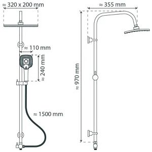 Produktbild für Duschsystem Schütte Mallorca, schwarz matt