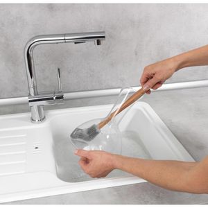 Produktbild für Flaschenbürste Wenko Silikon mit Flexkopf Hollie, grau-braun