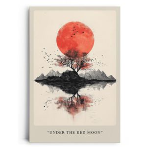 Produktbild für Wandbild Sinus-Art Under the Red Moon