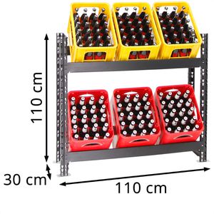 Produktbild für Getränkekistenregal PROREGAL Tegernsee, für 6 Kisten
