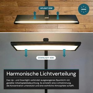 Produktbild für Stehlampe Luxula LX700138, LED, schwarz, 189 cm