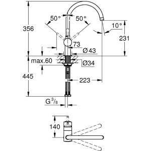 Produktbild für Küchenarmatur GROHE Minta 32917000, chrom