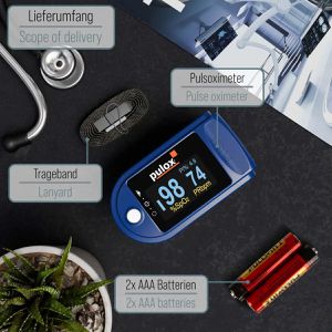 Produktbild für Pulsoximeter Pulox PO 200A Solo, mit Batterie, Fingerclip