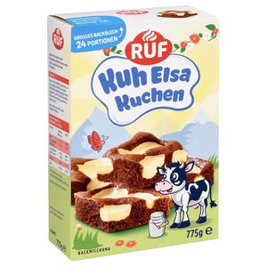Kuchenbackmischung RUF Kuh Elsa, Schokokuchen mit Quarkcreme