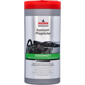 Produktbild für Reinigungstücher Nigrin Kunststoff-Pflege matt, feucht