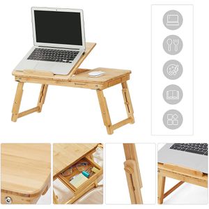 Produktbild für Laptoptisch Songmics LLD01N, aus Bambus, höhenverstellbar