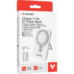 Produktbild für Powerbank Verbatim Charge &amp; Go 2C silber, 5000mAh