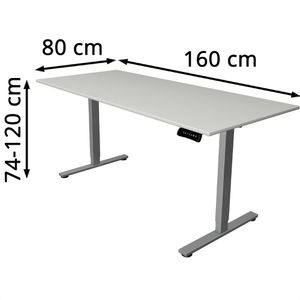 Produktbild für Schreibtisch Kerkmann Move small office, lichtgrau / silber
