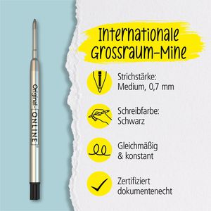 Produktbild für Kugelschreiberminen Online 40006/3, mittel