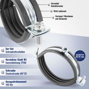 Produktbild für Rohrschelle Poppstar 1011141, Schraubrohrschelle, Set