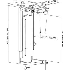 Produktbild für PC-Halterung LogiLink EO0005, schwarz, drehbar