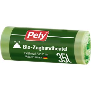 Müllbeutel Pely Bio-Zugbandbeutel, 35 Liter
