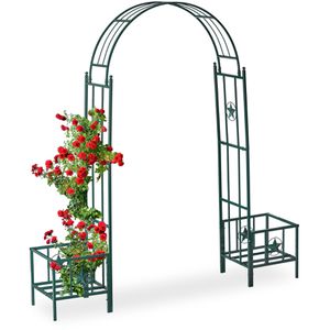 Produktbild für Rosenbogen Relaxdays 10026263, dunkelgrün, mit Pflanzkasten