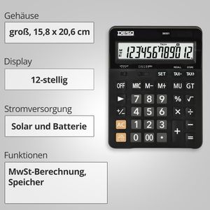 Produktbild für Taschenrechner DESQ Business Classy XLarge 30321