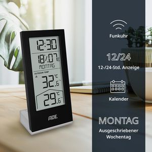 Produktbild für Thermo-Hygrometer ADE WS2324, digital, schwarz