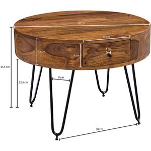 Produktbild für Couchtisch Wohnling WL5.958, aus Massivholz, sheesham