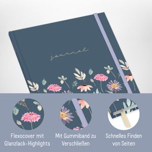 Produktbild für Notizbuch paper&amp;you Flying Flowers, 8213-3, Karton Softcover