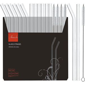Strohhalme Annvchi wiederverwendbar, aus Glas