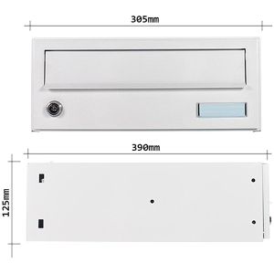 Produktbild für Briefkasten Rottner T03871 ELMMZ, weiß, aus Stahl