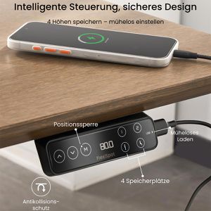 Produktbild für Schreibtisch FlexiSpot E7B 2026, ahorn / schwarz