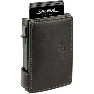 Produktbild für Kreditkartenetui SecWal Echt Leder grün/schwarz, für 10 Karten
