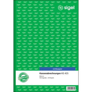 Produktbild für Kassenbuch Sigel KG425 Kassenabrechnung, A4