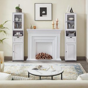 Produktbild für Badschrank Vasagle BBK163T44, weiß