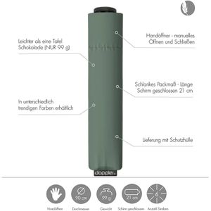 Produktbild für Regenschirm Doppler Zero,99, malachite green, sturmfest