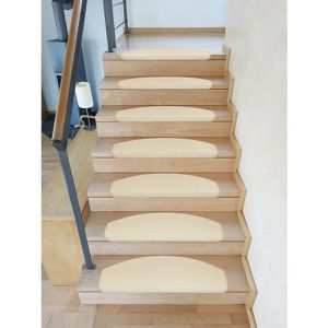 Produktbild für Stufenmatte Böttcher-AG Uni Velours, hellbeige, selbstklebend