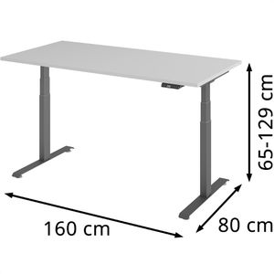 Produktbild für Schreibtisch Böttcher-AG Base Lite, lichtgrau / graphit