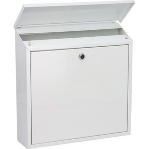 Produktbild für Briefkasten Alco 8604, weiß, aus Stahl
