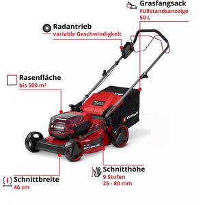 Produktbild für Rasenmäher Einhell GC-CM 36/46 S Li BL, 3413380, Akku