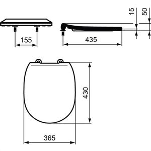 Produktbild für WC-Sitz Ideal-Standard Connect Flat E772401, oval, Duroplast