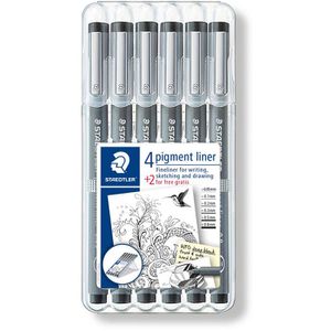 Produktbild für Fineliner Staedtler pigment liner, 308 SB6P