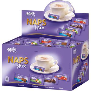 Milka Minischokolade Naps Mix, Mini-Tafeln, 1,7kg, 335 Stück