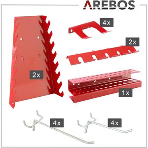 Produktbild für Werkzeugwand Arebos 3-teilig, schwarz, aus Metall