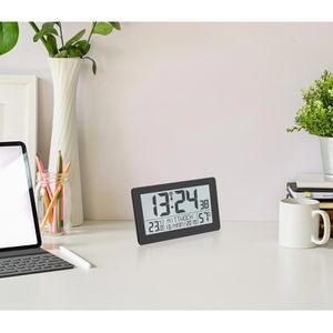 Produktbild für Wanduhr TFA 60.2557.01, Kunststoff, digital, Funkuhr